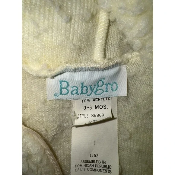 Vintage Dr Denton BabyGro Baby Sherpa Fleece Footed Pajamas 0-6 Mo. Duck Sleeper - Picture 4 of 14